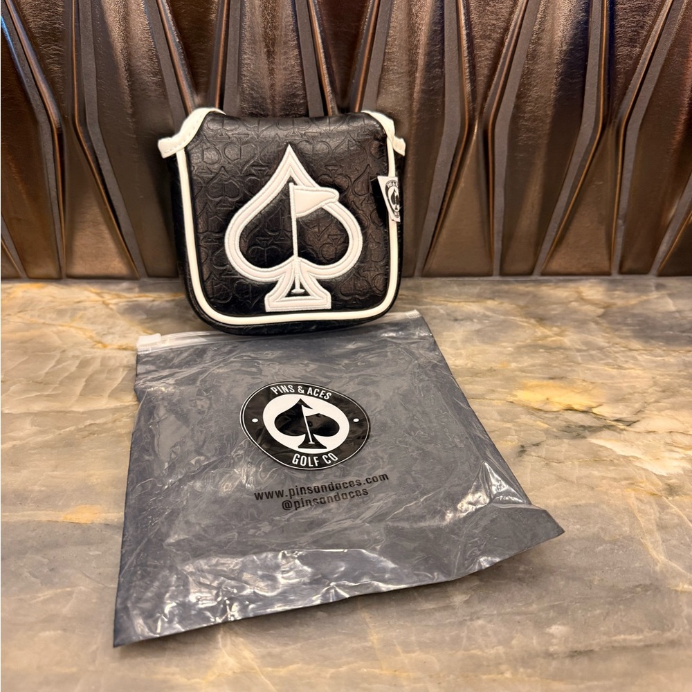 Pins & Aces Black Toiletry Pouch with Spade Patch
